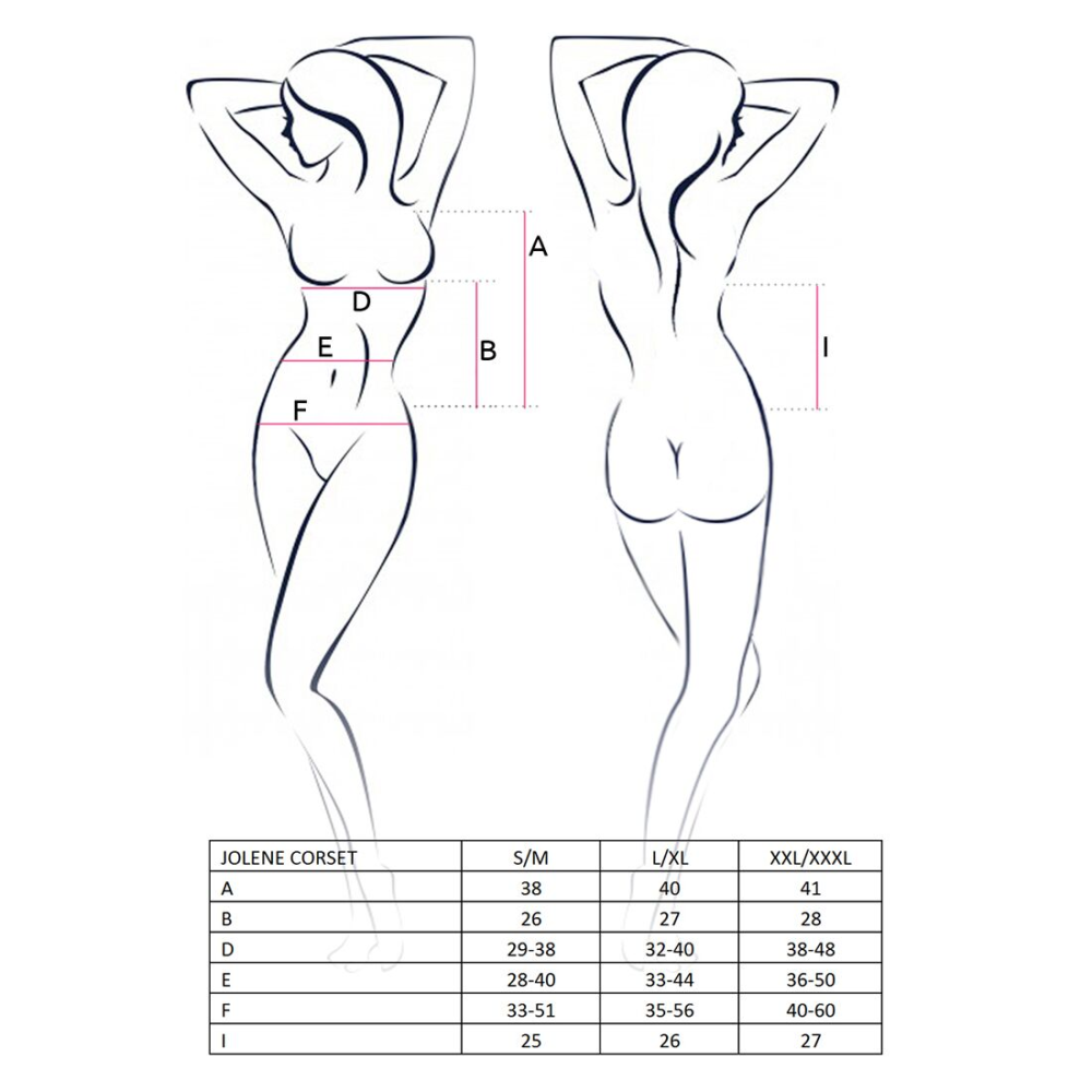 Корсет с пажами Passion JOLENE CORSET L/XL, black, трусики, полуоткрытая грудь, полупрозрачный