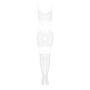 Сетчатый бодистокинг с имитацией топа и шорт Obsessive Bodystocking G330 XL/XXL, white, с доступом