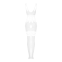 Сетчатый бодистокинг с имитацией топа и шорт Obsessive Bodystocking G330 XL/XXL, white, с доступом