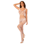Сетчатый бодистокинг с имитацией топа и шорт Obsessive Bodystocking G330 XL/XXL, white, с доступом