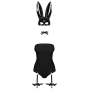 Эротический костюм кролика Obsessive Bunny costume L/XL, black, боди, чокер, гартеры, чулки, маска