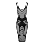 Полупрозрачное платье миди Obsessive D609 dress S/M/L, black