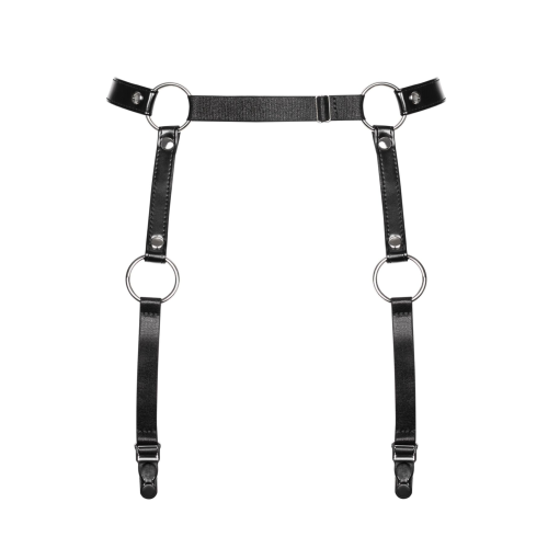 Гартеры Obsessive A741 garter belt black O/S, искусственная кожа