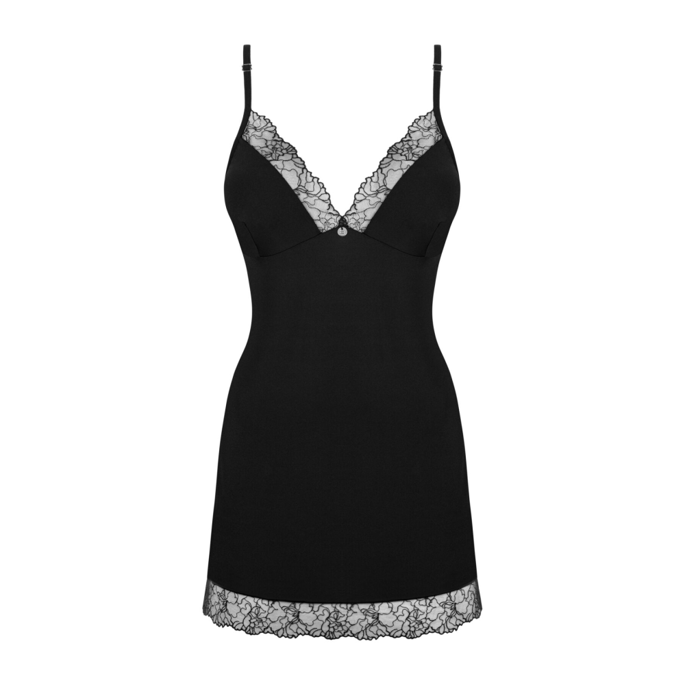 Сорочка и трусики Obsessive Bella Rou chemise & thong XS/S