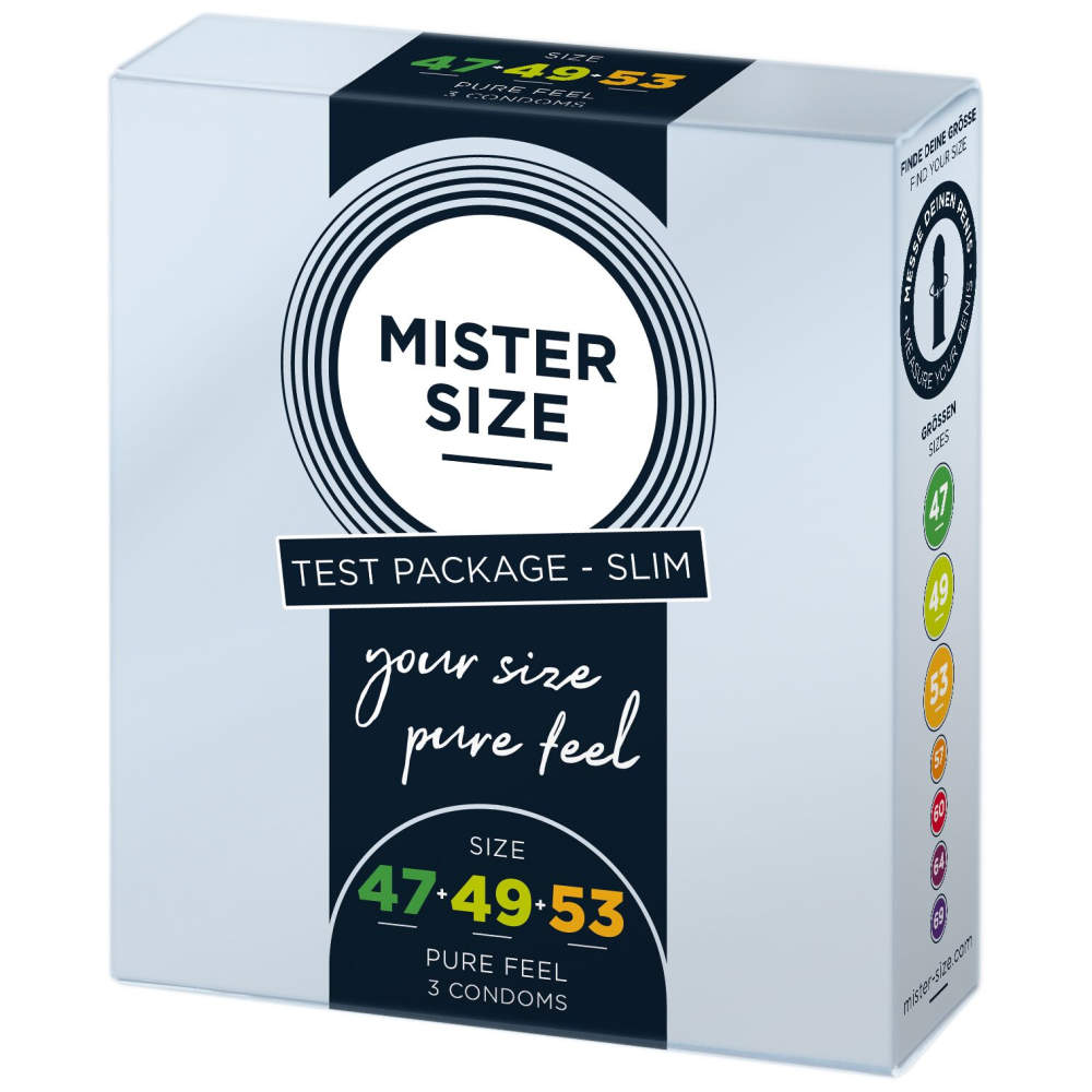 Набор презервативов Mister Size - pure feel - 47–49–53 (3 condoms), 3 размера, толщина 0,05 мм