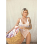 Кружевное боди Leg Avenue Floral lace thong teddy White, шнуровка на груди, one size