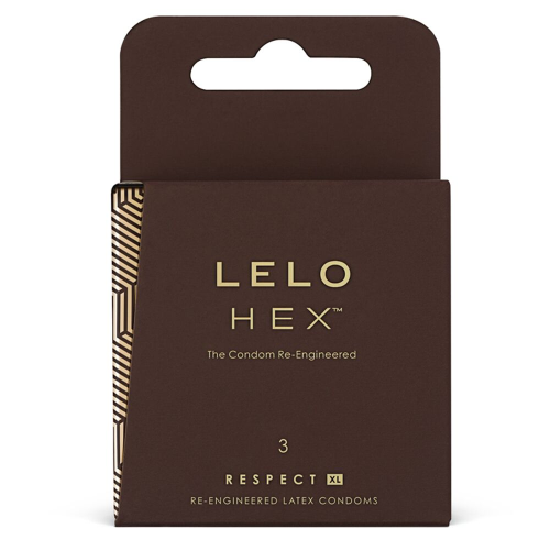 Презервативы LELO HEX Condoms Respect XL 3 Pack, тонкие и суперпрочные, увеличенный размер