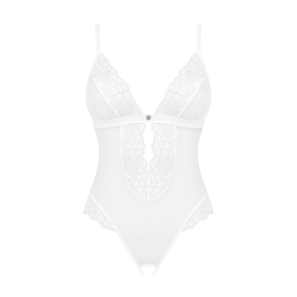 Эротическое полупрозрачное боди Obsessive Heavenlly crotchless teddy M/L, с доступом