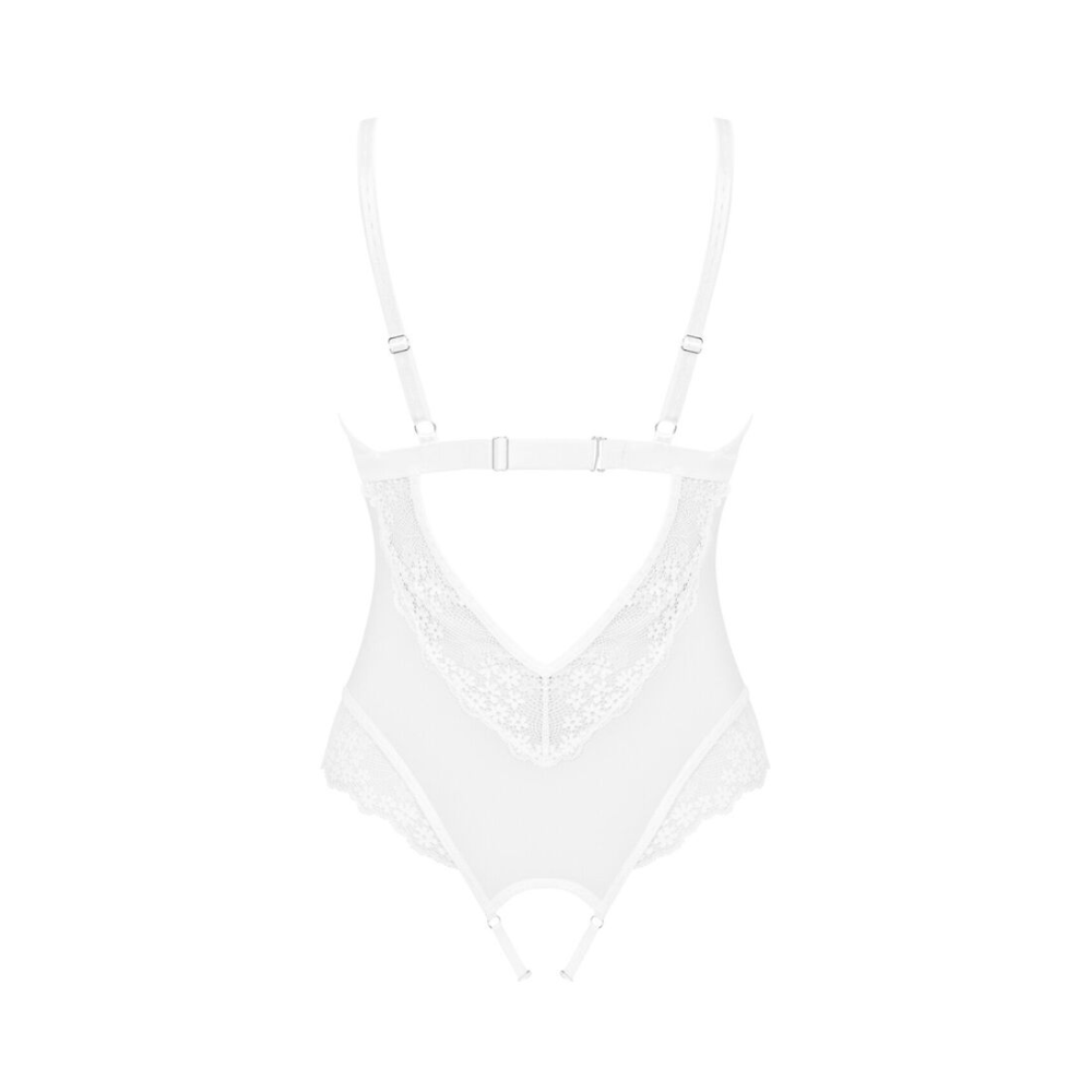 Эротическое полупрозрачное боди Obsessive Heavenlly crotchless teddy M/L, с доступом