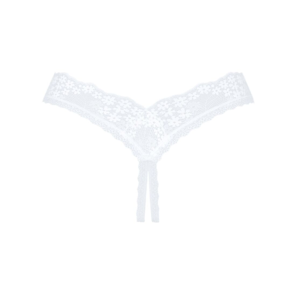 Кружевные танга Obsessive Heavenlly crotchless thong  M/L, с доступом
