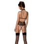 Корсет с открытой грудью Passion DOMINICA CORSET L/XL beige, пажи для чулок, стринги