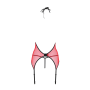 Корсет с пажами для чулок Passion PEONIA CORSET XXL/XXXL red стринги