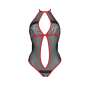 Сетчатое боди с кружевом на груди Passion SATARA BODY XXL/XXXL red