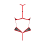 Сетчатое боди с кружевом на груди Passion SATARA BODY XXL/XXXL red