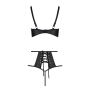 Комплект белья Passion TASMINA SET XXL/XXXL black, лиф, высокие трусики с корсетом сзади