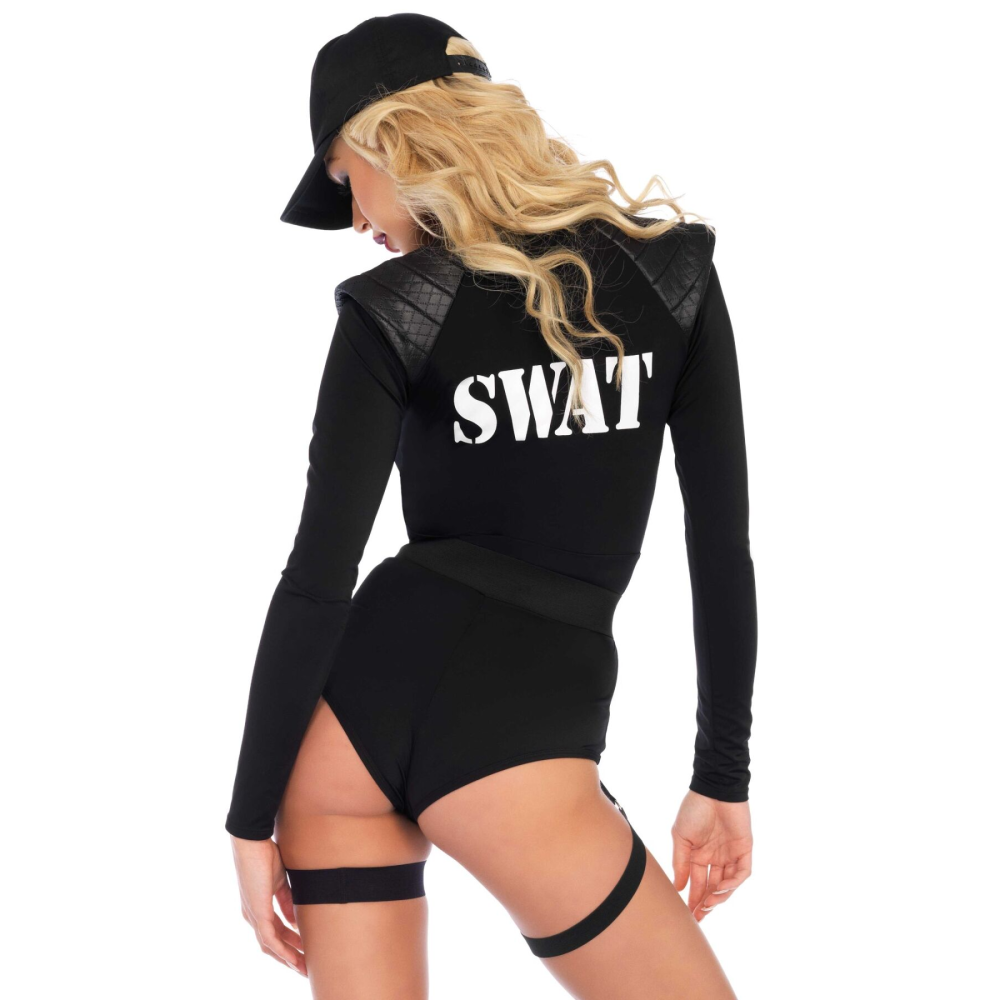 Костюм эротического спецназа Leg Avenue SWAT Team Babe XL, боди, пояс, подвязки, игрушечная рация, к