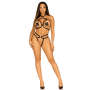 Стрепы-портупея с чокером Leg Avenue Satin elastic harness teddy, One size, Black