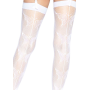 Чулки-сетка со швом сзади Leg Avenue Butterfly back seam thigh highs One size White