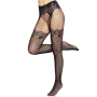 Колготки Leg Avenue Fishnet tights with back seam One size Black, задний шов, кружево, сетка