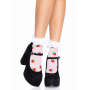 Носки женские с клубничным принтом Leg Avenue Strawberry ruffle top anklets One size, кружевные манж