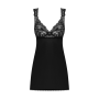 Сорочка бэби-долл с кружевом на груди Obsessive Donna Dream babydoll XL/2XL Black, стринги