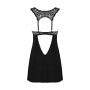 Сорочка бэби-долл с кружевом на груди Obsessive Donna Dream babydoll XL/2XL Black, стринги