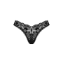 Кружевные стринги Obsessive Donna Dream thong XL/2XL Black, низкая посадка
