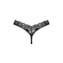 Кружевные стринги Obsessive Donna Dream thong XL/2XL Black, низкая посадка