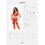 Комплект белья Obsessive Lacelove cupless 3pcs set XS/S Red, бюстгальтер, стринги, пояс для чулок