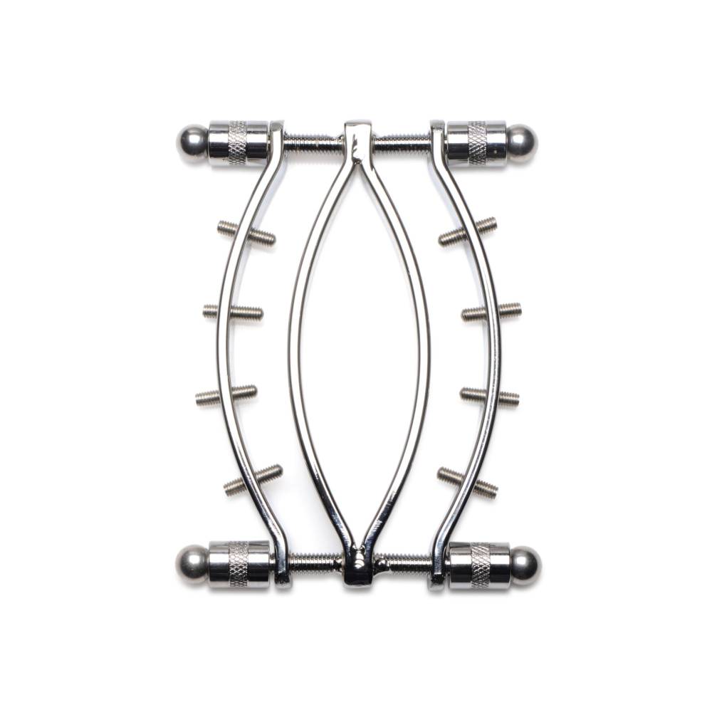 Зажим для вагины Master Series: Spread 'Em Poker Vagina Clamp with Adjustable Pressure Screws, шипы