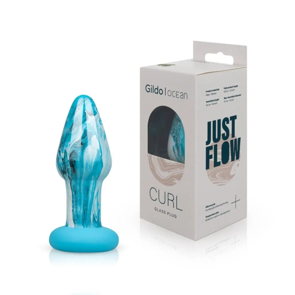 Стеклянная анальная пробка Gildo Ocean Curl, макс. диаметр 4 см