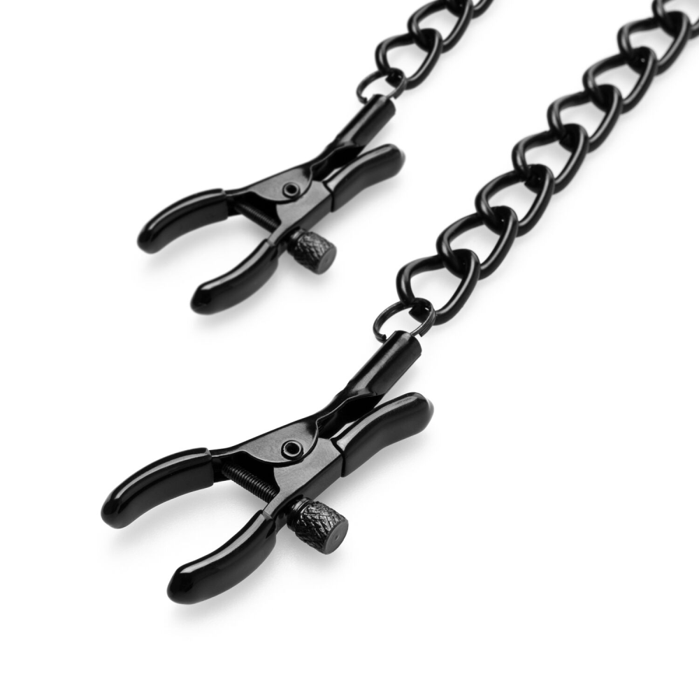 Зажимы для сосков Bedroom Fantasies: Nipple Clamps with Chain, черные