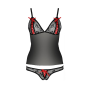 Комплект белья Passion MELISSA SET XXL/XXXL, black, лиф-сорочка со шнуровкой и трусики
