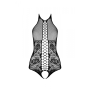 Бодистокинг с имитацией корсетной шнуровки Passion BS094 One Size, black, цветочный узор, с доступом