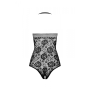 Бодистокинг с имитацией корсетной шнуровки Passion BS094 One Size, white, цветочный узор, с доступом