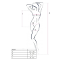 Бодистокинг с имитацией корсетной шнуровки Passion BS094 One Size, white, цветочный узор, с доступом