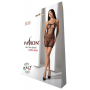 Ажурное мини-платье на тонких бретелях Passion BS096 One Size, black, плетение на груди