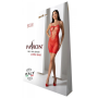 Ажурное мини-платье на тонких бретелях Passion BS096 One Size, red, плетение на груди