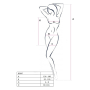 Мини-платье с вертикальным узором Passion BS097 One Size, black, плетение по бокам