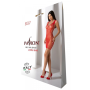 Мини-платье с вертикальным узором Passion BS097 One Size, red, плетение по бокам