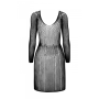 Полупрозрачное мини-платье Passion BS101 One Size, black, рукава-митенки