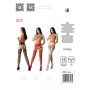 Эротические ажурные колготки-бодистокинг Passion S029 One Size, white, пояс и чулки, с доступом