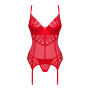 Комплект корсет и стринги Obsessive Ingridia corset & thong XL/2XL, красный