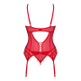 Комплект корсет и стринги Obsessive Ingridia corset & thong XL/2XL, красный