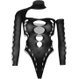 Бесшовное боди на одно плечо Leg Avenue Seamless thong back bodysuit, One Size, черное