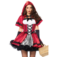 Эротический костюм Красной шапочки Leg Avenue Gothic Red Riding Hood L, платье, накидка