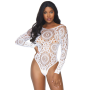 Эротическое боди-бодистокинг Leg Avenue Snap crotch thong back teddy White M/L