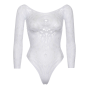 Эротическое боди-бодистокинг Leg Avenue Snap crotch thong back teddy White M/L