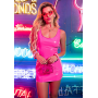 Виниловое мини-платье Leg Avenue Pink vinyl mini dress S, розовое