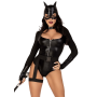 Эротический костюм кошечки Leg Avenue Fierce Feline L, боди, пояс с подвязкой, маска кошки